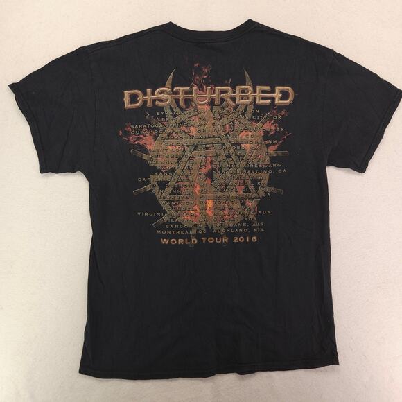 Disturbed The Vengeful One Band Crew Neck Short Sleeve Shirt Mens Size L Black - Picture 9 of 9